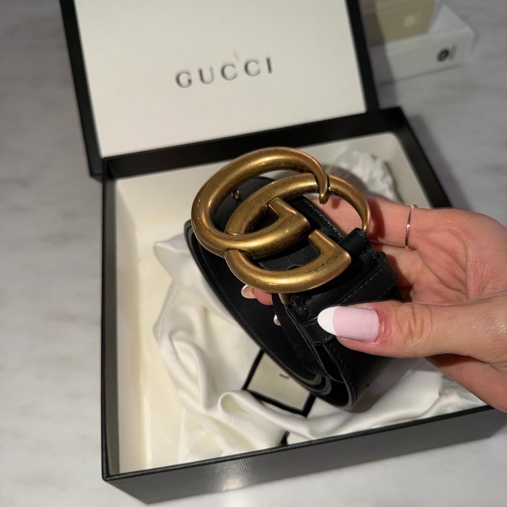 Gucci GG marmont wide belt in size 75-80